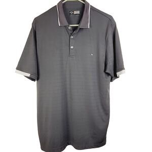 Callaway opti dri mens dark grey ribbed golf polo shirt size large